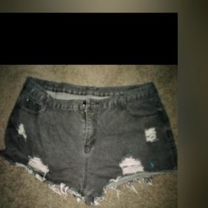 Shein distressed acid washed jean shorts size 14/16